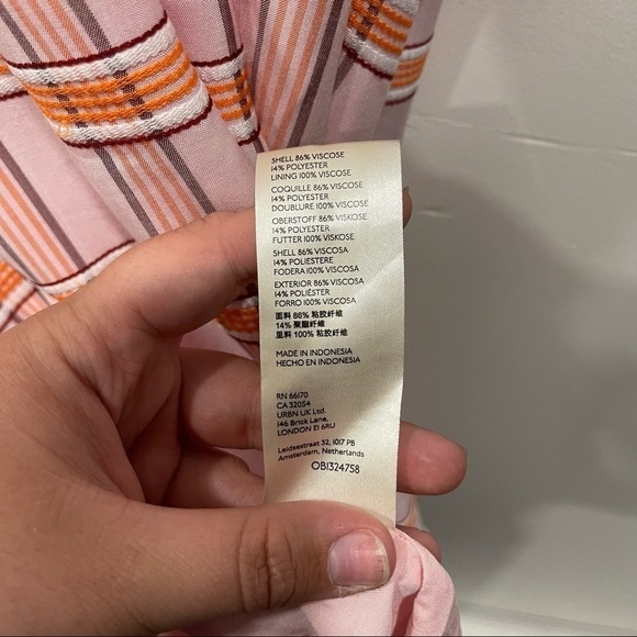 Anthropologie Maeve Flounced Mini Dress Button Front Sleeveless Pink Medium - Picture 10 of 14